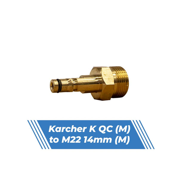 Aquatouch Pressure Washer Adaptors | Karcher K QC (M) to M22 14mm (M)