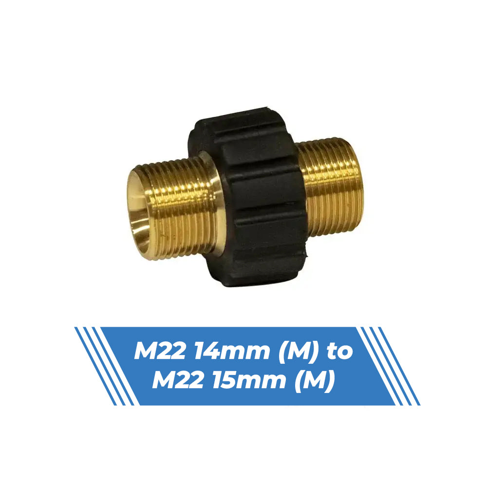Aquatouch M22 14mm male to M22 15mm male brass adaptor (AQC114)