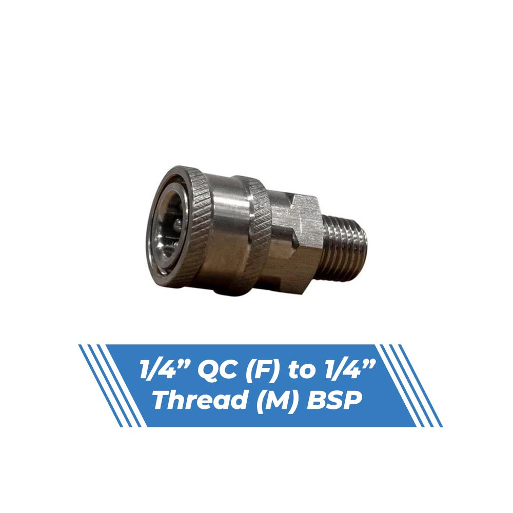Aquatouch 1/4" female QC to 1/4" male BSP thread adaptor (AQC122)