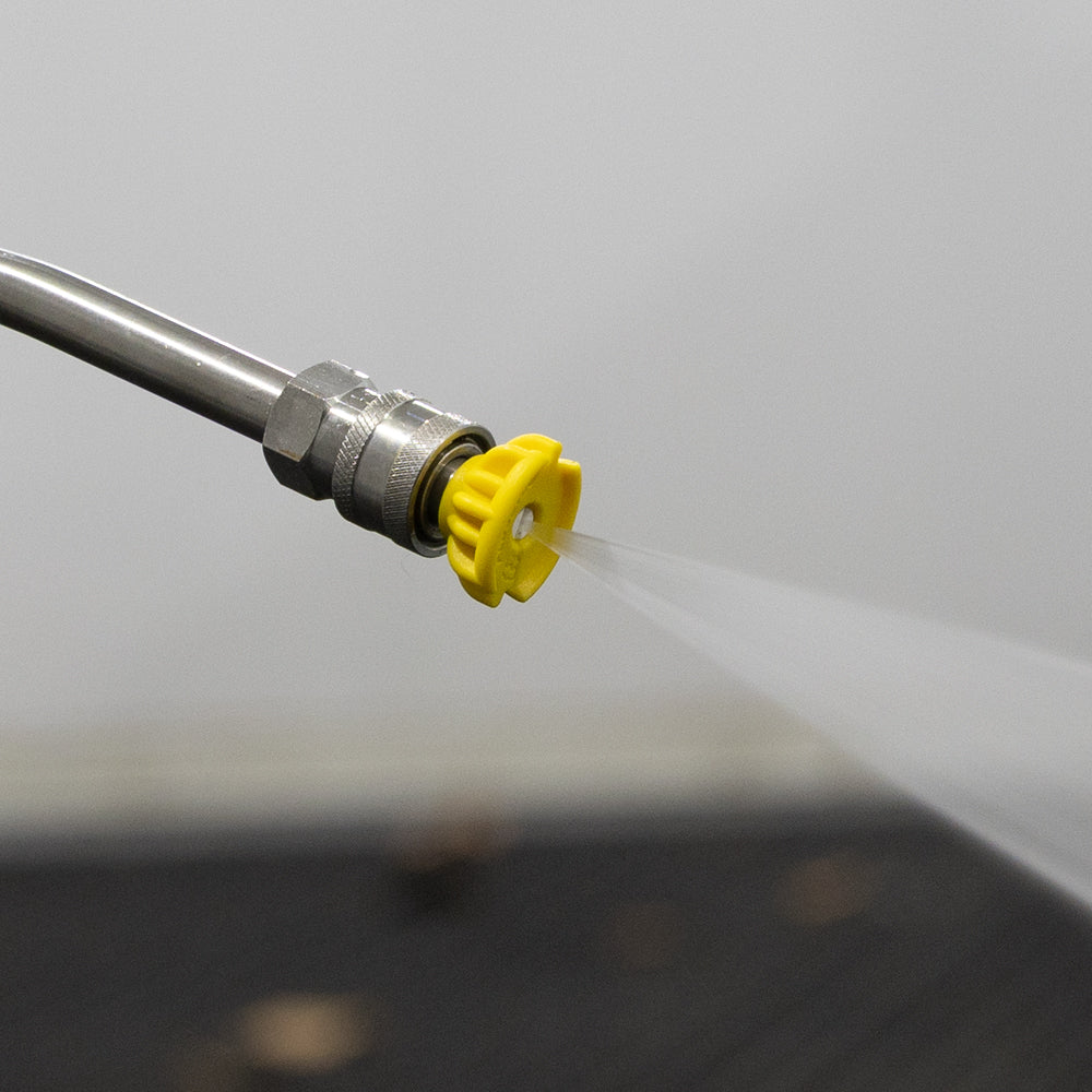 Tecomec 15° yellow ceramic nozzle in use