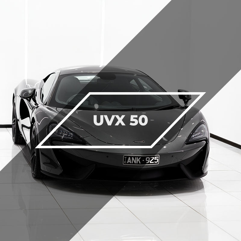 CARPRO UVX 50% stripe with Black car in the background