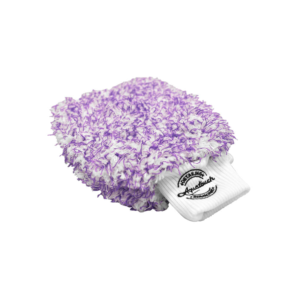 Purple and white BOSS wash mitt