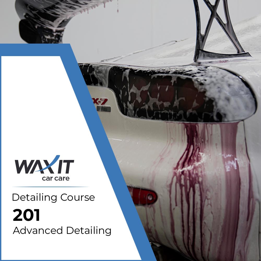 Detailing Course 201 with a white car getting foamed when iron remover was still on