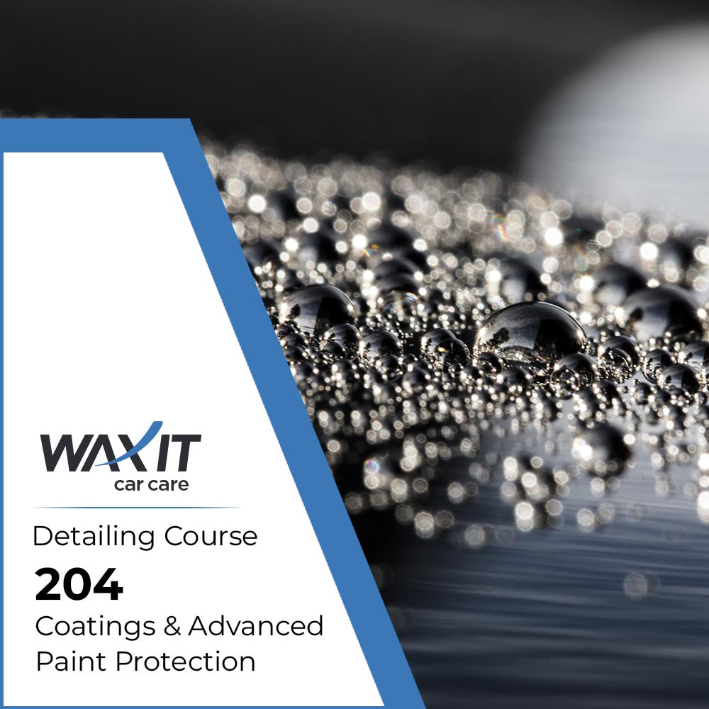 Coatings and Advanced Paint Protection 204 course banner with water beading on paint