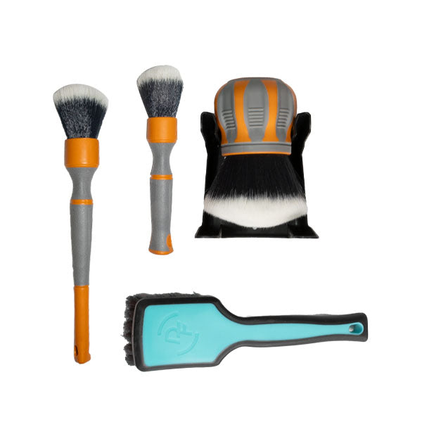 Detail Factory Interior Brush Kit with Curveball, ProGrip Interior Scrub Brush and TriGrip brush set