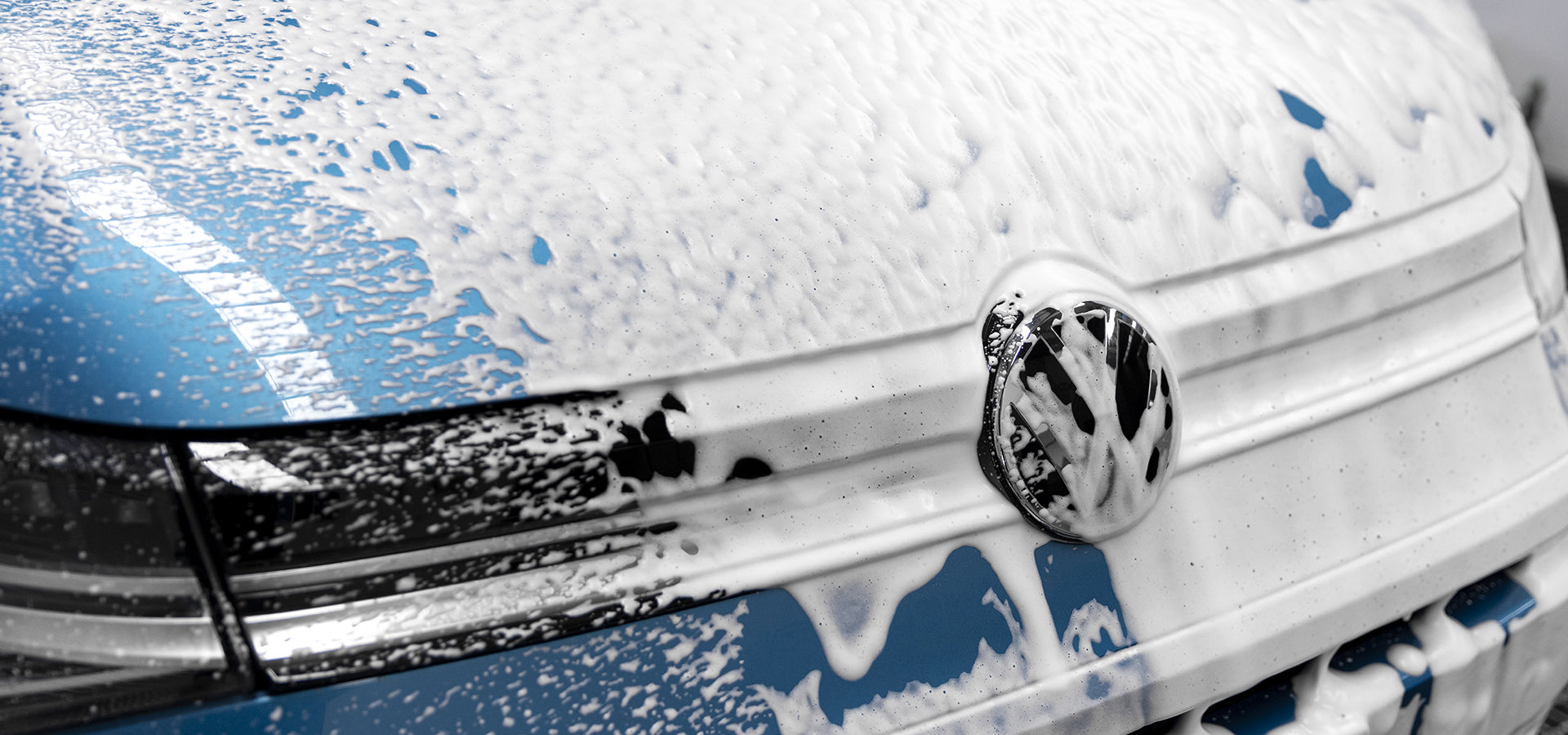 Volks Wagon with  snow foam