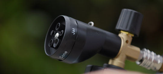 Showing adjustable spraying settings