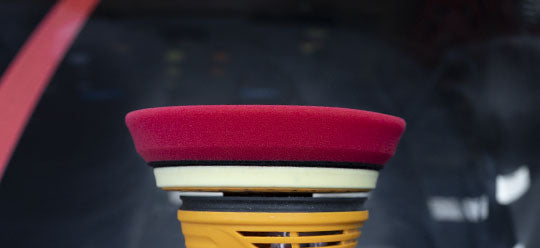 A shinemate pad on a polisher