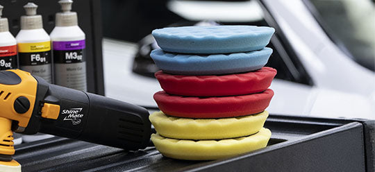 ShineMate Pads Stacked on a trolley