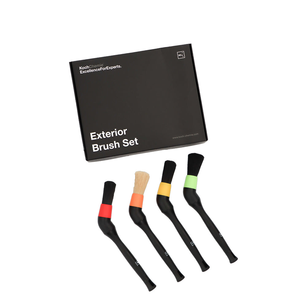 Koch Chemie Exterior Brush Set with 4 different colours - Red, Orange, Yellow and Green.