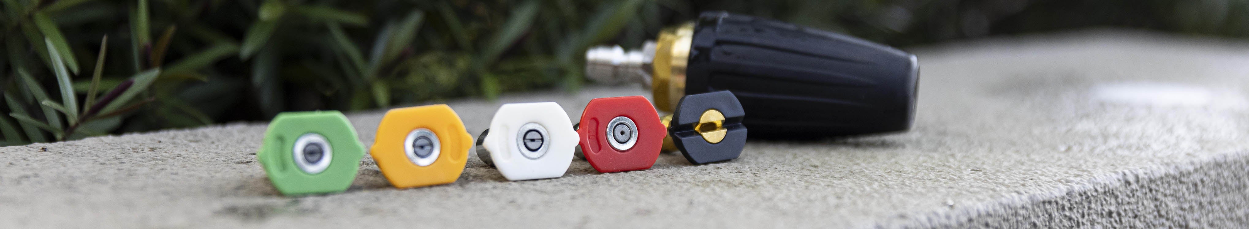 Aquatouch and MTM nozzles on a ledge