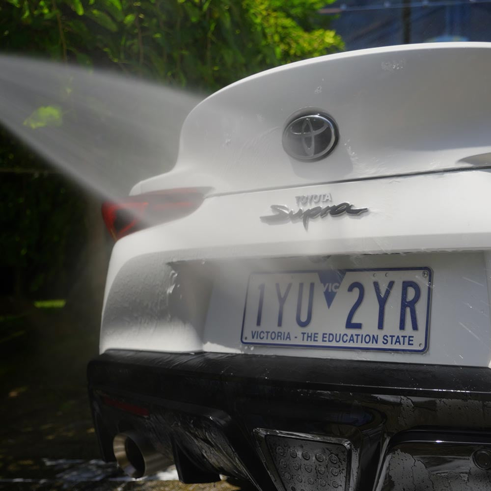 White Car being rinsed