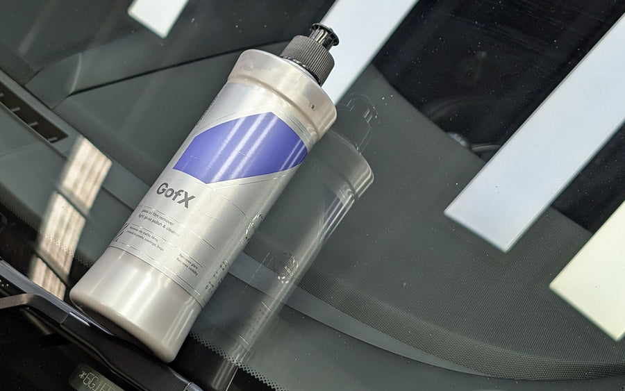 CARPRO GofX glass polish on a windscreen