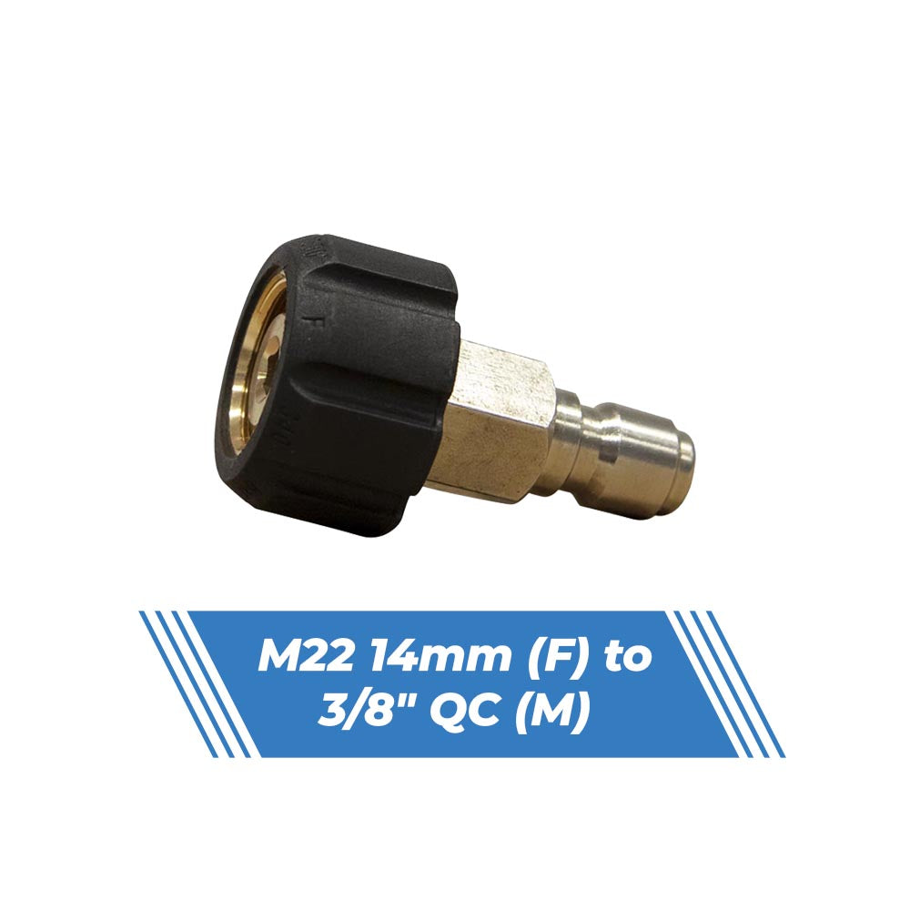 Aquatouch AQC100 M22 14mm (F) to 3/8" QC (M) pressure washer adaptor