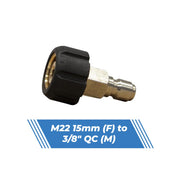 Aquatouch Pressure Washer Adaptors | M22 (F) to 3/8" QC (M)
