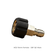 Aquatouch Pressure Washer Adapters - M22 Female - 3/8" QC Male