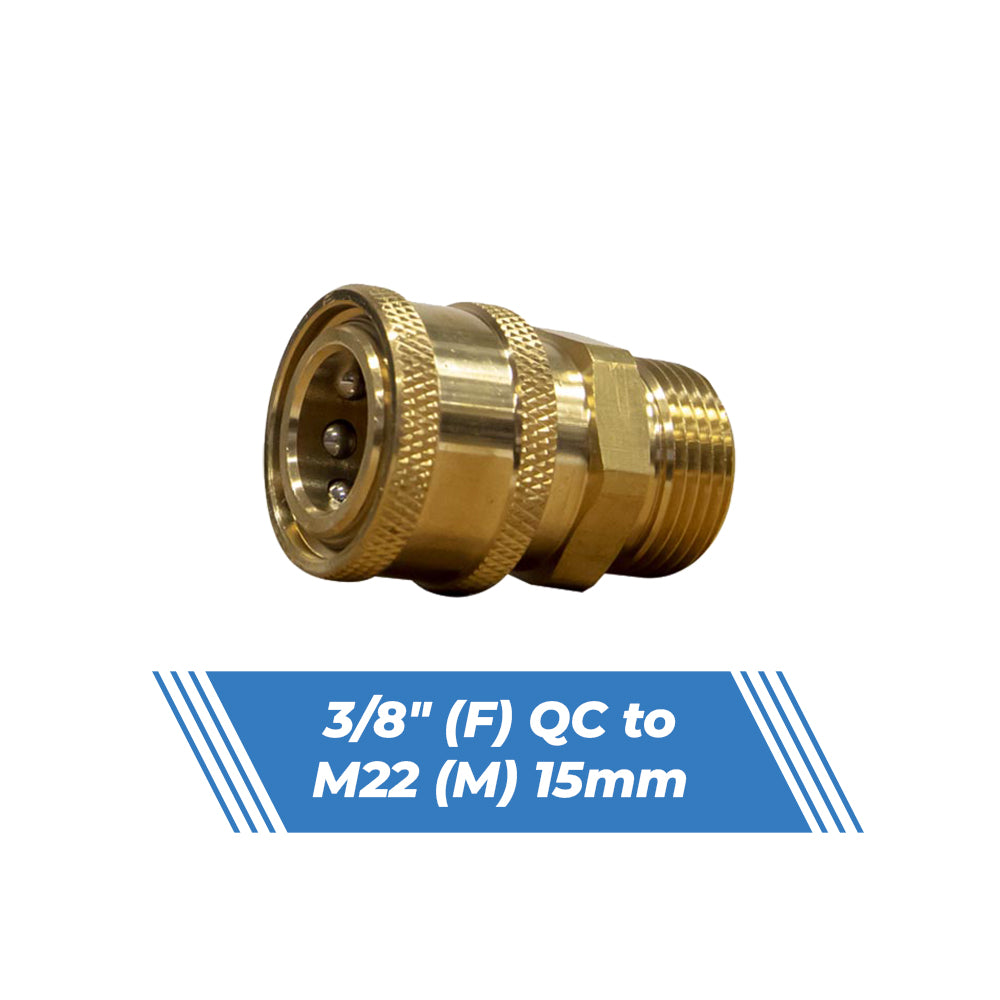 Aquatouch brass 3/8" QC female to M22 15mm male adaptor