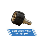 Aquatouch Pressure Washer Adaptors | M22 (F) to 1/4" QC (M)