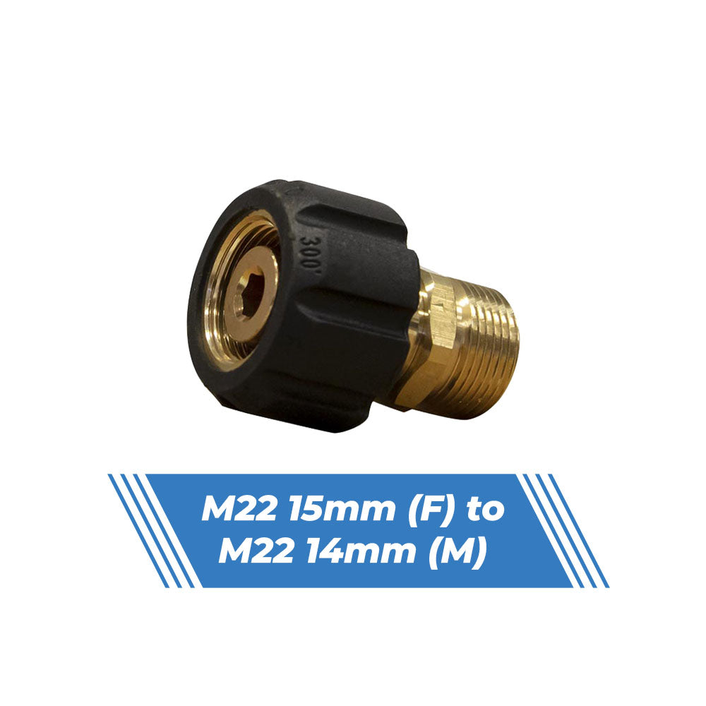 Aquatouch M22 15mm female to M22 14mm male brass pressure washer adaptor