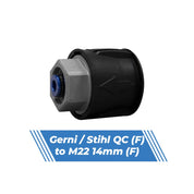 Aquatouch Pressure Washer Adaptors | Gerni / Stihl QC (F) to M22 14mm (F)