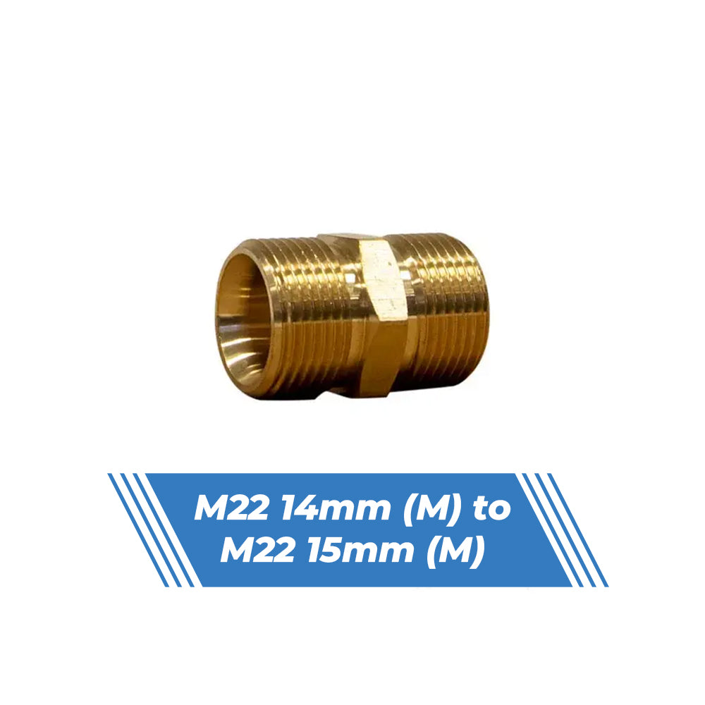 Aquatouch Pressure Washer Adaptors | M22 14mm (M) to M22 (M)