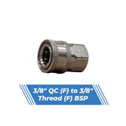 Aquatouch Pressure Washer Adaptors | 3/8" QC (F) to 3/8" (F)