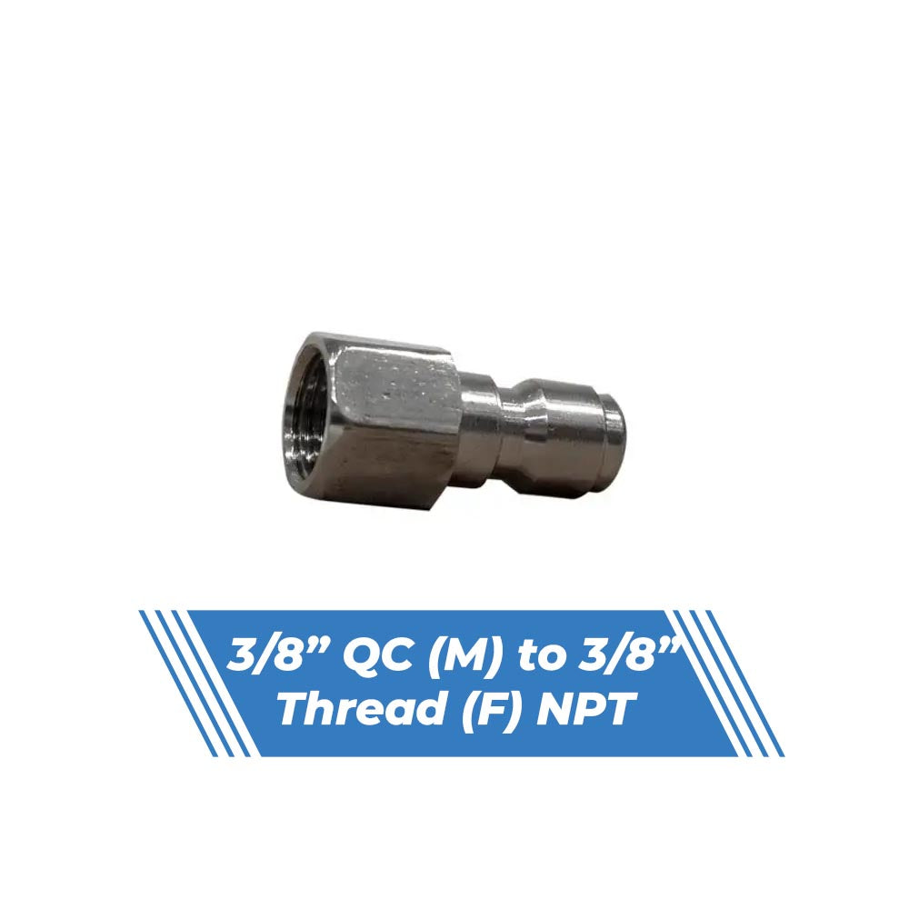 Aquatouch Pressure Washer Adaptors | 3/8” QC (M) to 3/8” Thread (F)