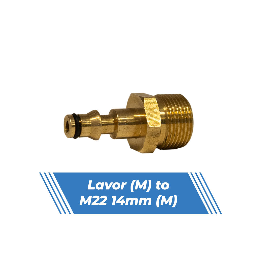 Aquatouch Pressure Washer Adaptors | Lavor (M) to M22 14mm (M)