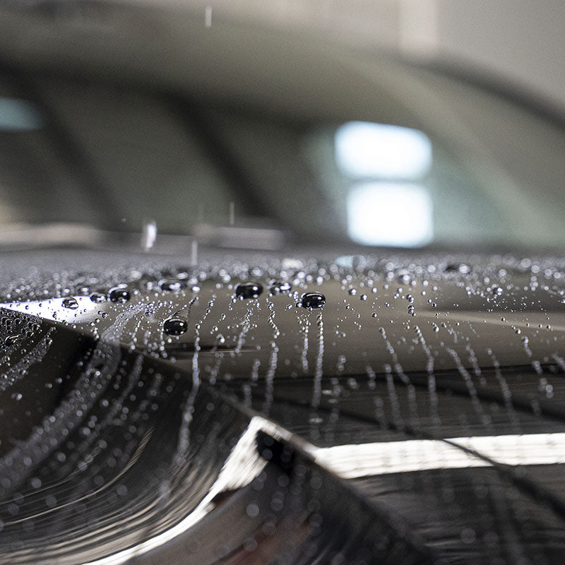 Beading on a black car