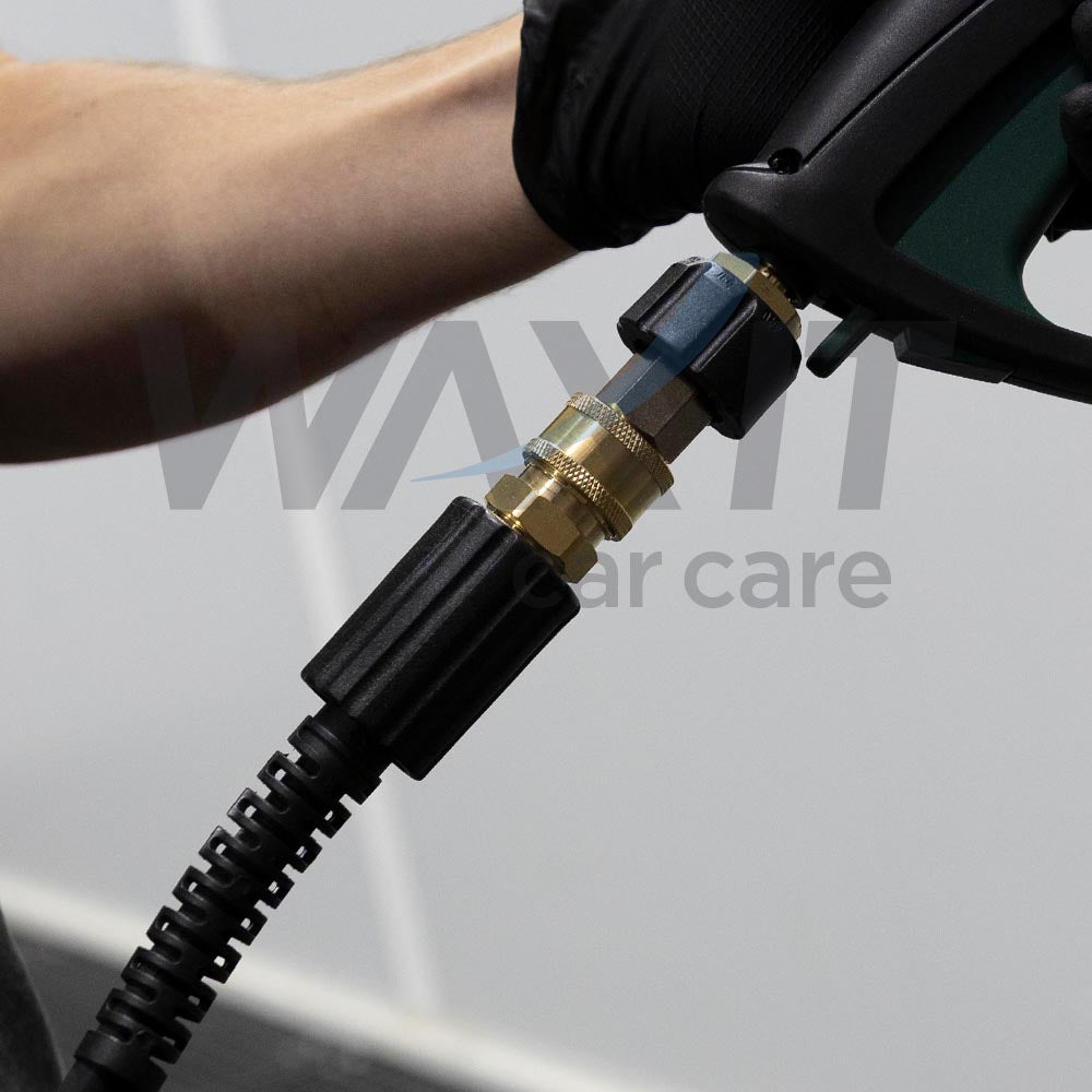 Aquatouch 3/8" QC to M22 adaptor in use