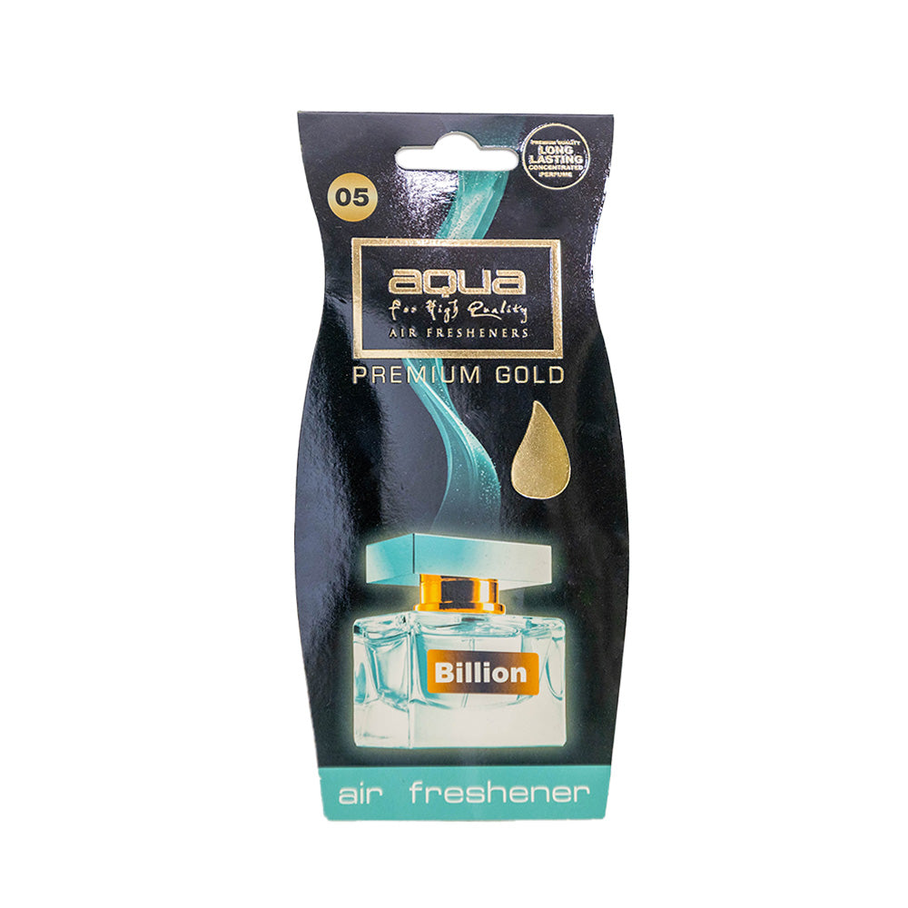 Aroma AQUA Premium Gold Drop hanging car air freshener, Billion scent
