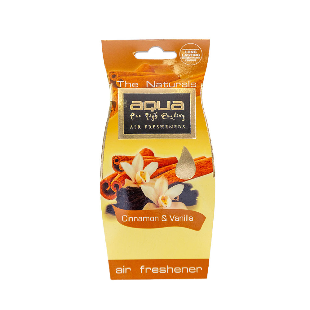 Aroma AQUA Natural Drop hanging car air freshener, Cinnamon & Vanilla scent