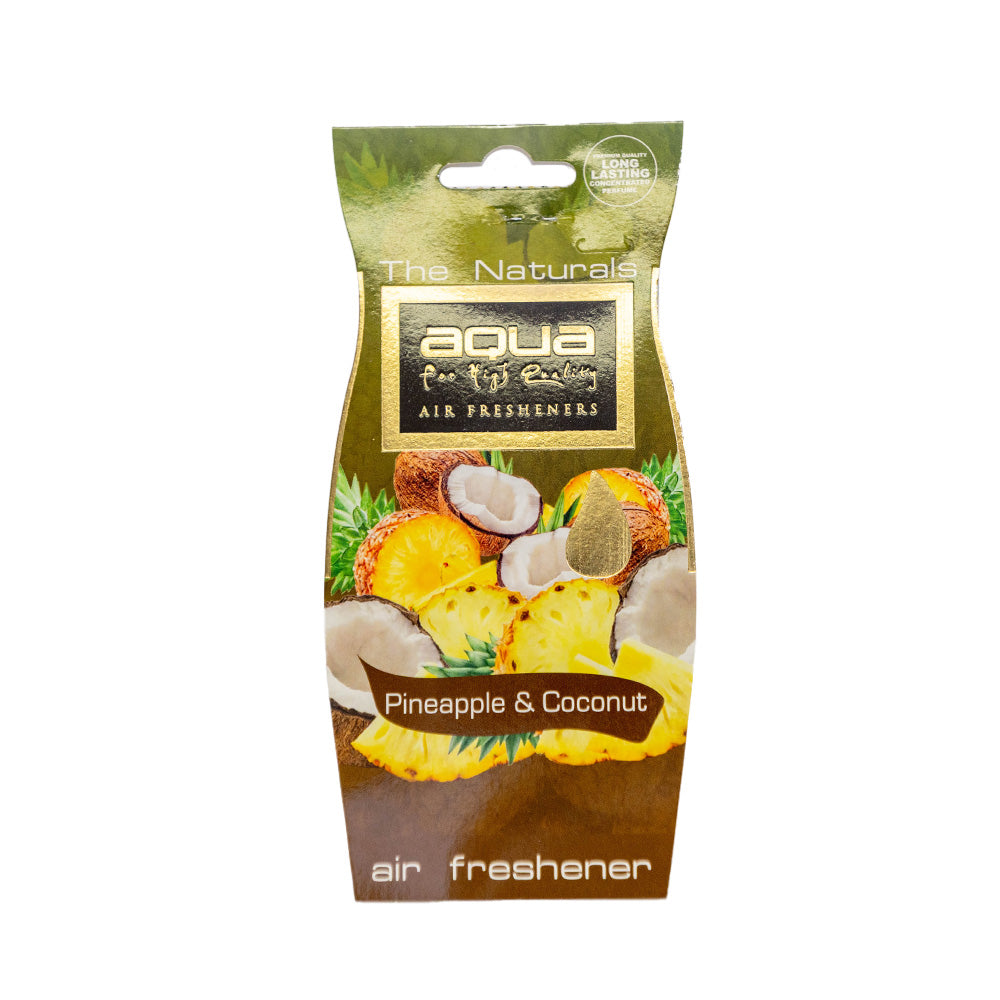 Aroma AQUA Natural Drop hanging car air freshener, Pineapple Coconut scent