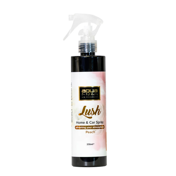 Aroma AQUA Lush home and car spray 250 mL bottle, Peach scent