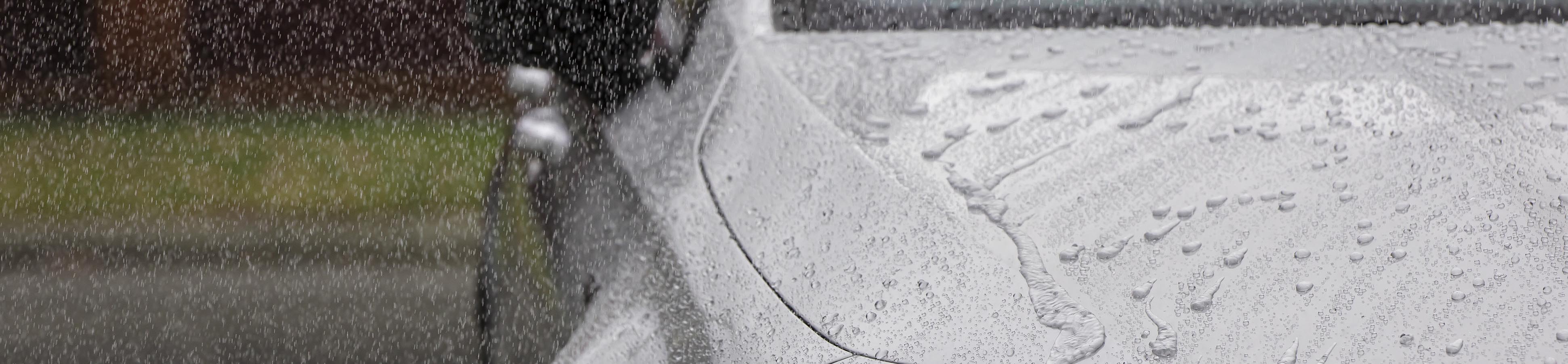 heavy rain on Mercedes A45 