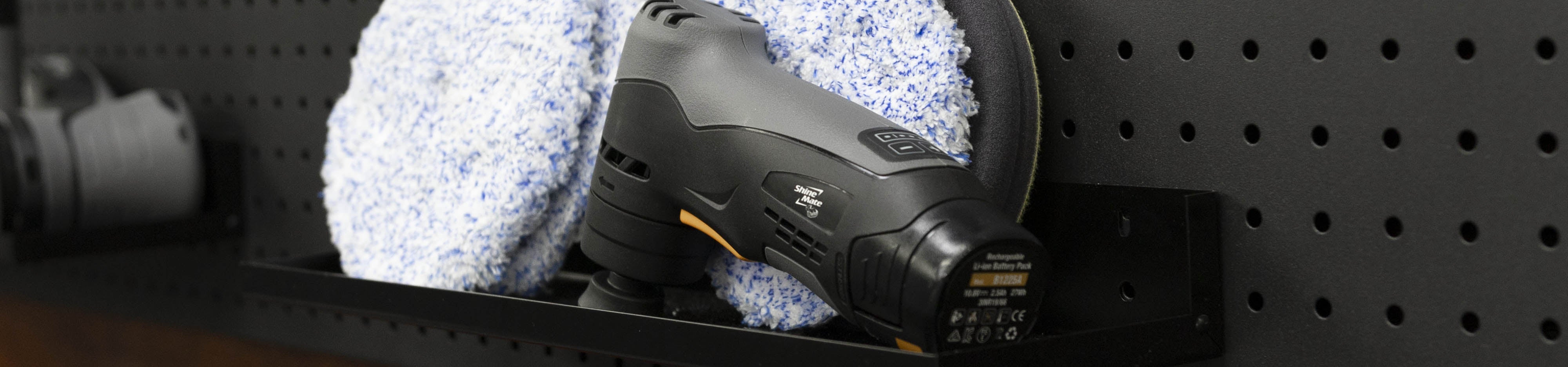 ShineMAte Sander resting on a shelf