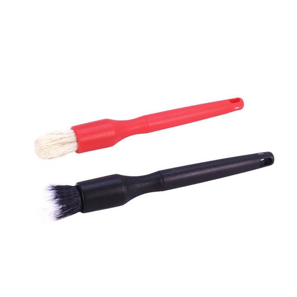 Detail Factory Crevice Brush Set with red boar hair brush and black synthetic brush