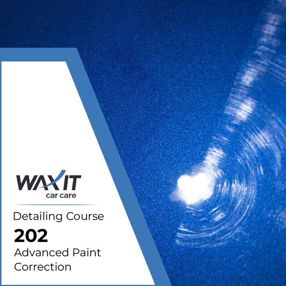 Advanced Paint Correction 202 course banner with a 50/50 polished panel