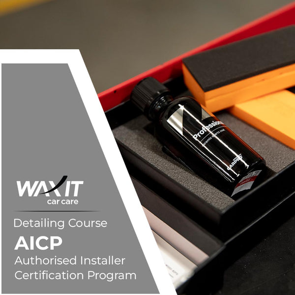 Detailing Course AICP with CARPRO professional bottle in the background