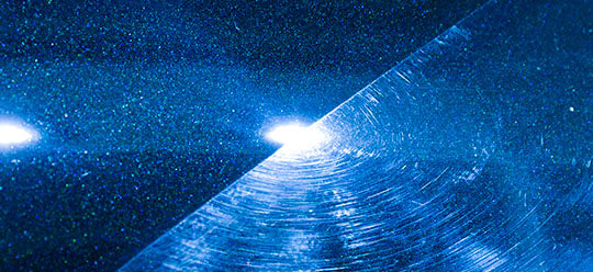 50 50 shot of a blue panel