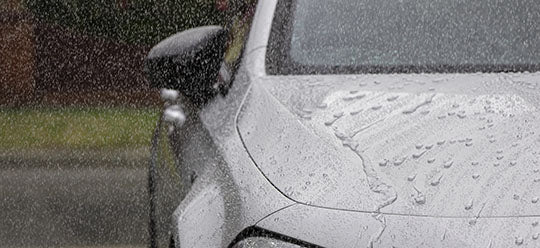 heavy rain on Mercedes A45 
