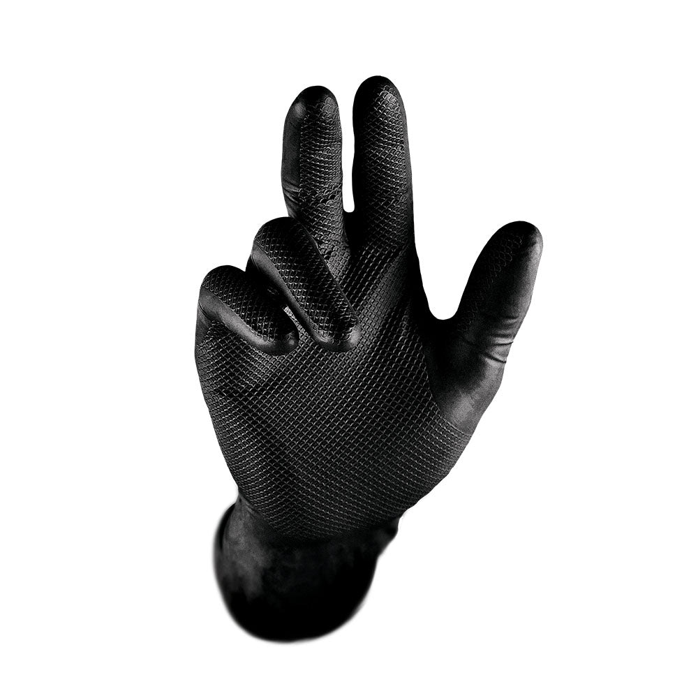 Grippaz non slip nitrile gloves, black