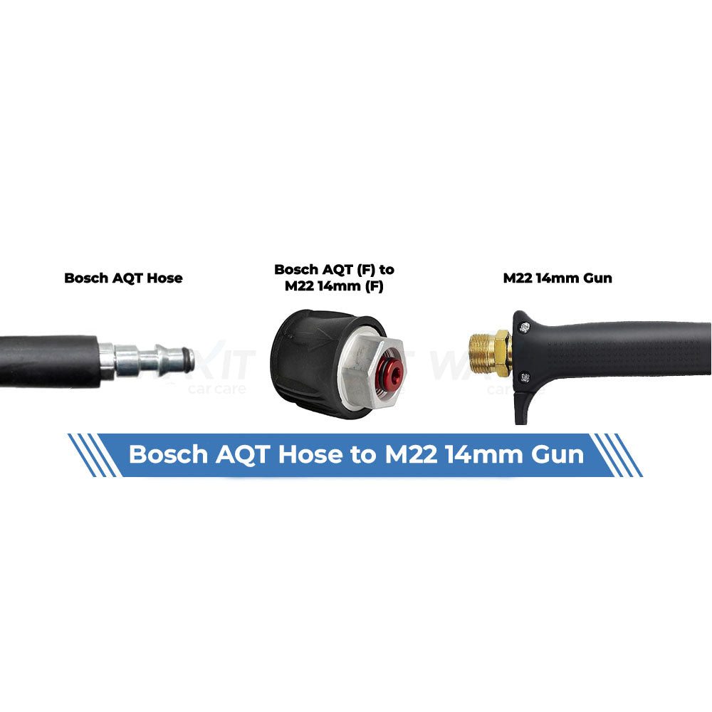 Aquatouch Pressure Washer Adaptors | Bosch AQT (F) to M22 14mm (F)