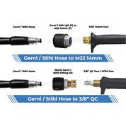 Aquatouch Pressure Washer Adaptors | Gerni / Stihl QC (F) to M22 14mm (F)