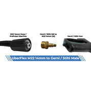 Aquatouch Pressure Washer Adaptors | Gerni / Stihl (M) to M22 14mm (M)
