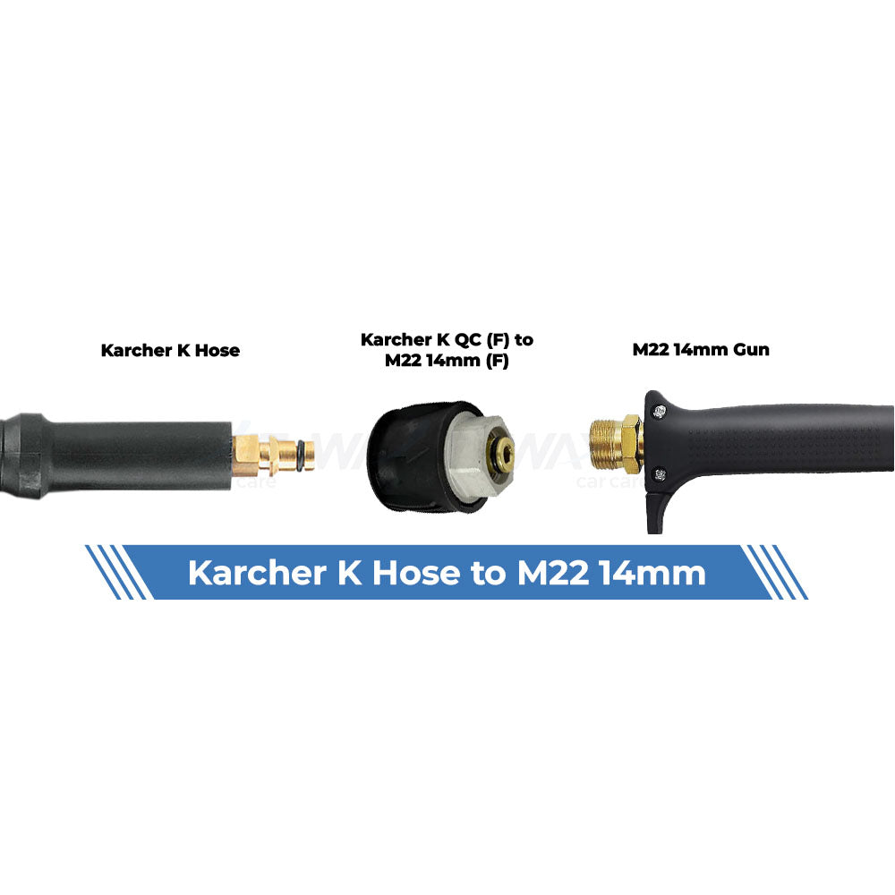 Aquatouch Pressure Washer Adaptors | Karcher K QC (F) to M22 14mm (F)