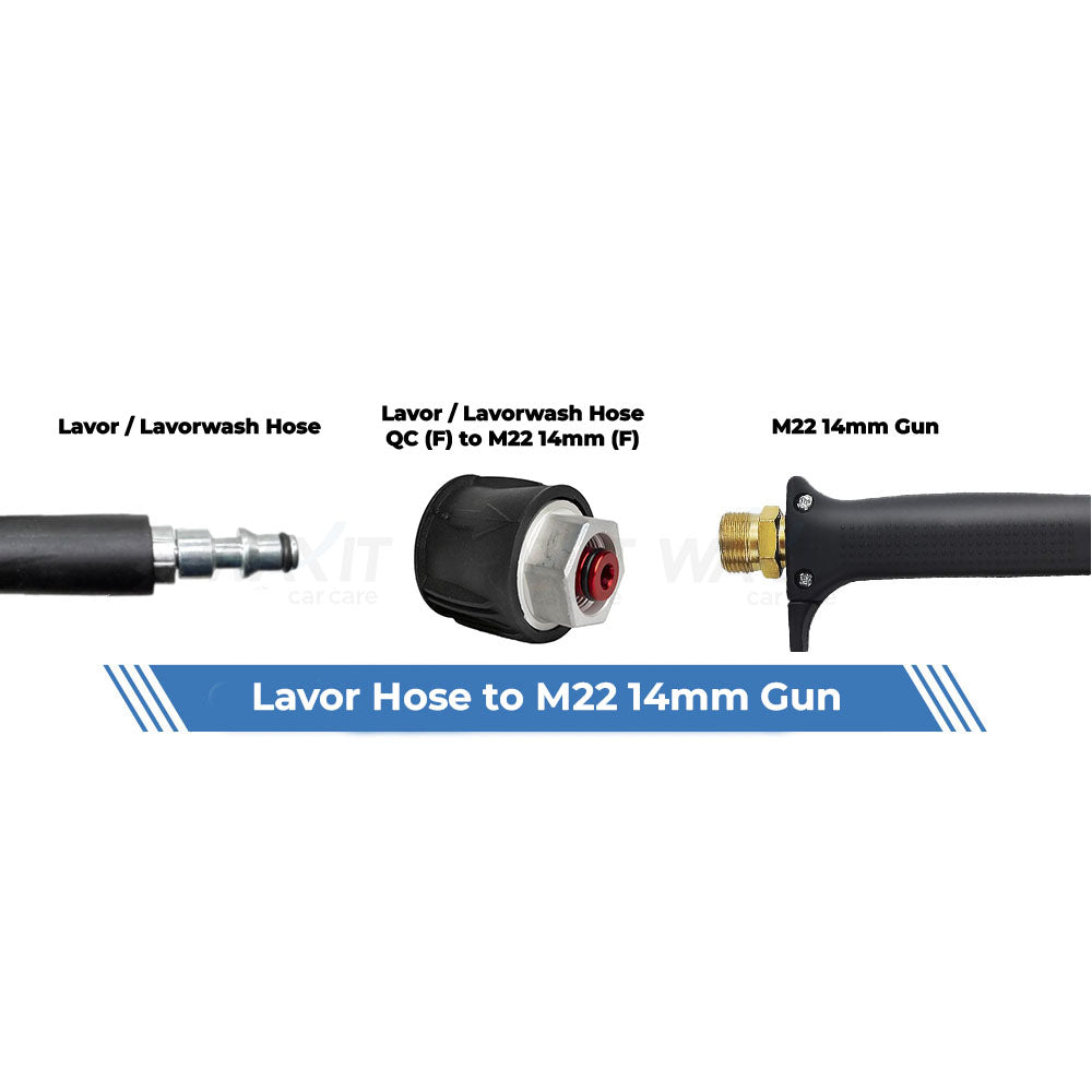 Aquatouch Pressure Washer Adaptors | Lavor (F) to M22 14mm (F)