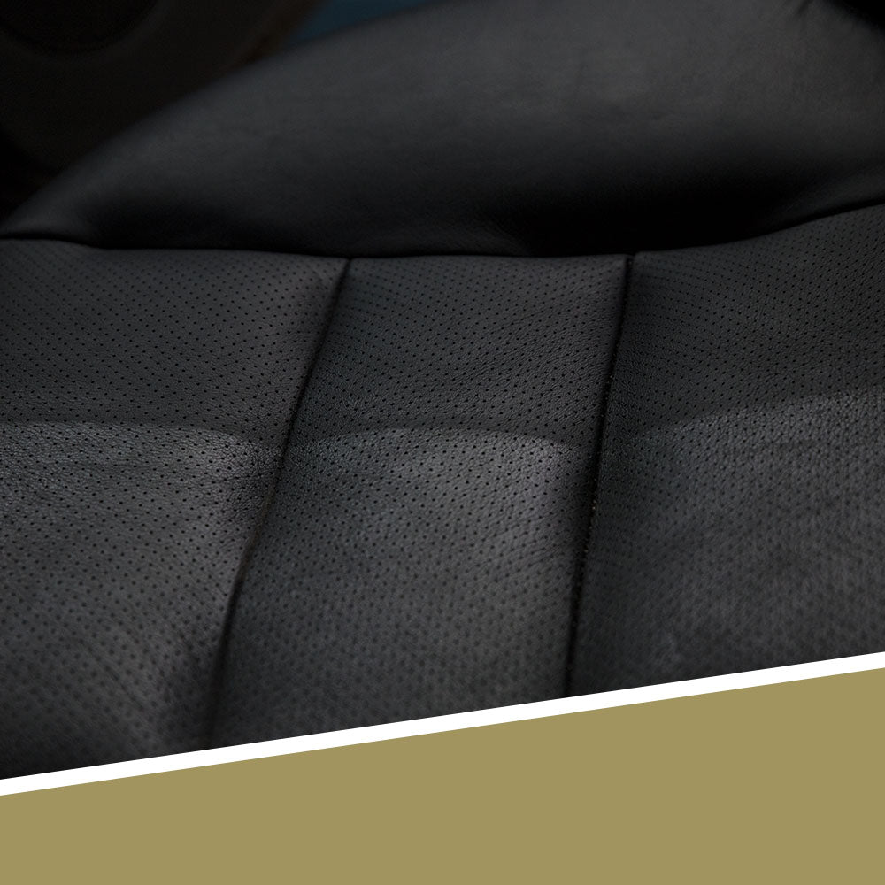 50 50 shot of fabric seats