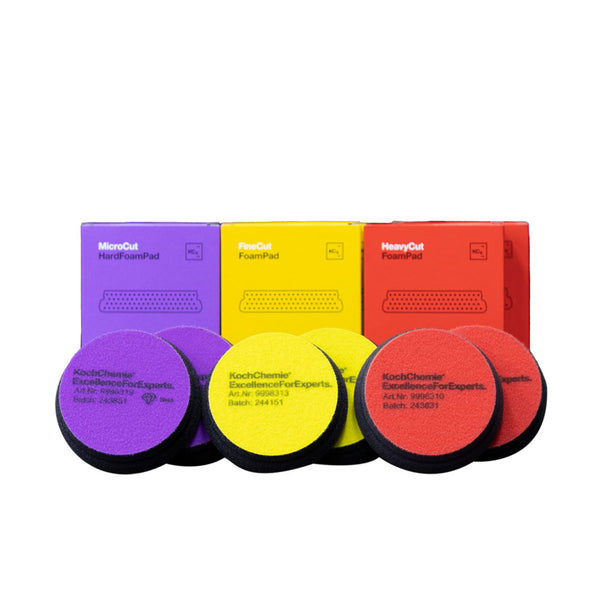 Koch Chemie Pad Refill - Hard, 76 mm (3") Heavy Cut, Fine Cut and Micro Cut Hard pads