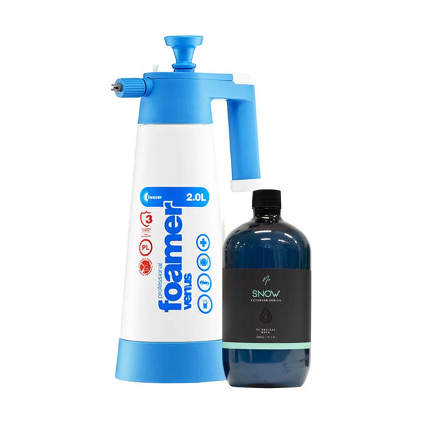 Kwazar Venus 2L pH neutral foamer with Nv SNOW 1L bottle